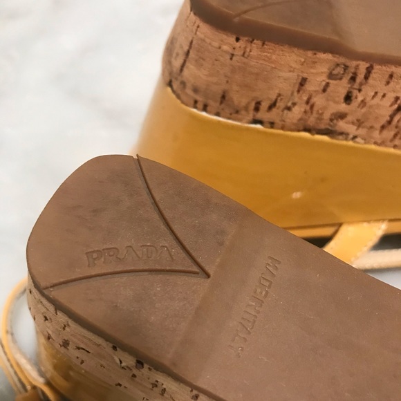 PRADA CORK WEDGE SANDAL- SHOES - Picture 7 of 8